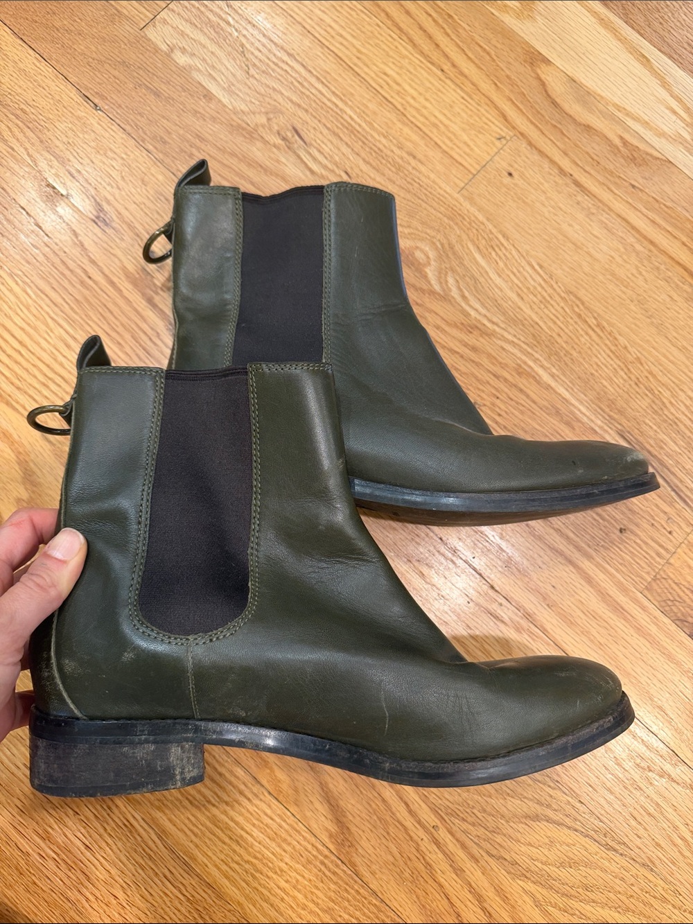 Women’s Olive Green Cole Haan Waterproof Chelsea Boots - Classic Slip-On Style